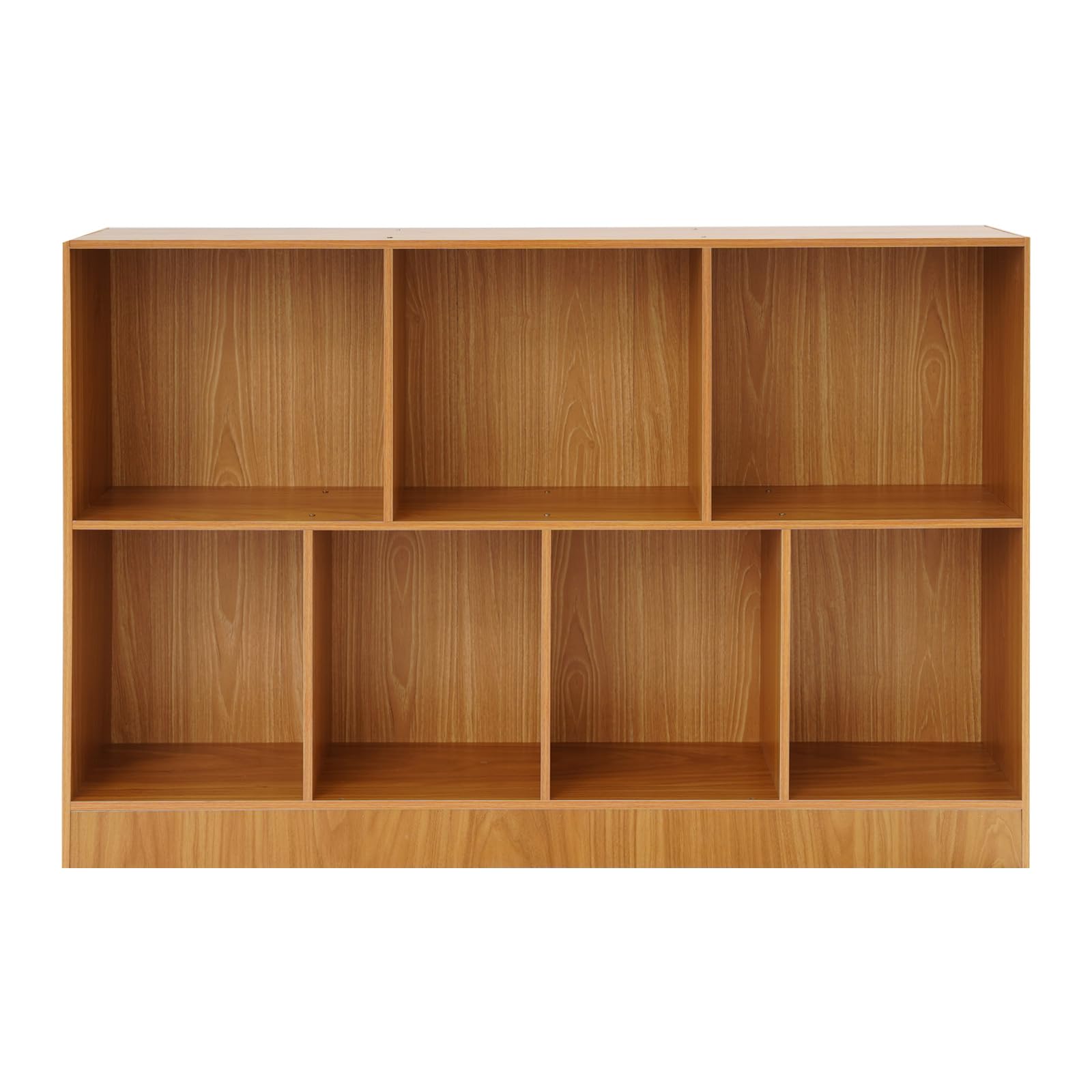 Libreria con 7 scomparti, scaffalatura per ufficio, scaffalatura a cubi, per soggiorno, studio, camera da letto, ufficio, 120 x 24 x 80 cm (noce)