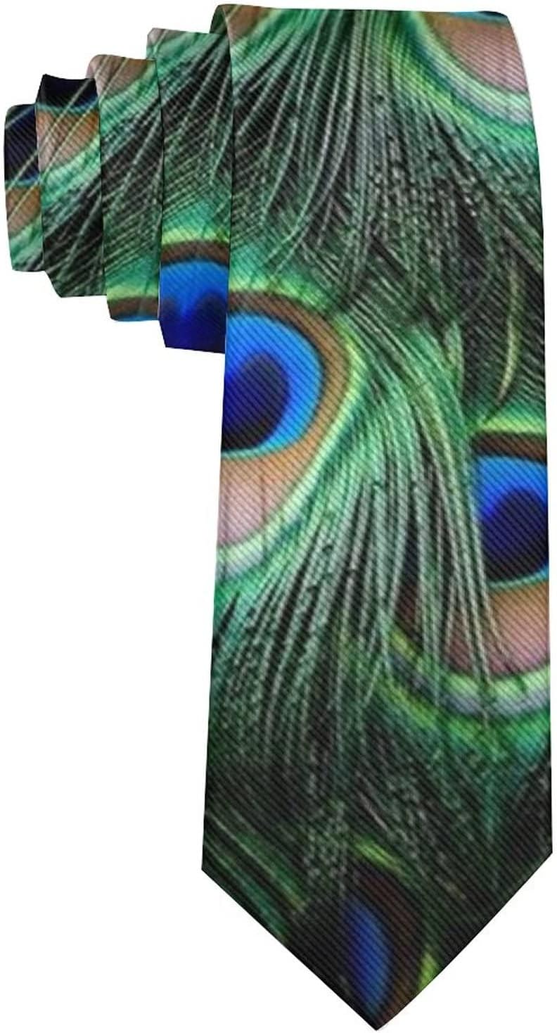 YAkkYAMen Novelty Neckties Slim for Green Peacock Art Paisley Necktie for Wedding, Dinner Party, Groomsmen, Formal Neckties, Regular tie 3D Prints