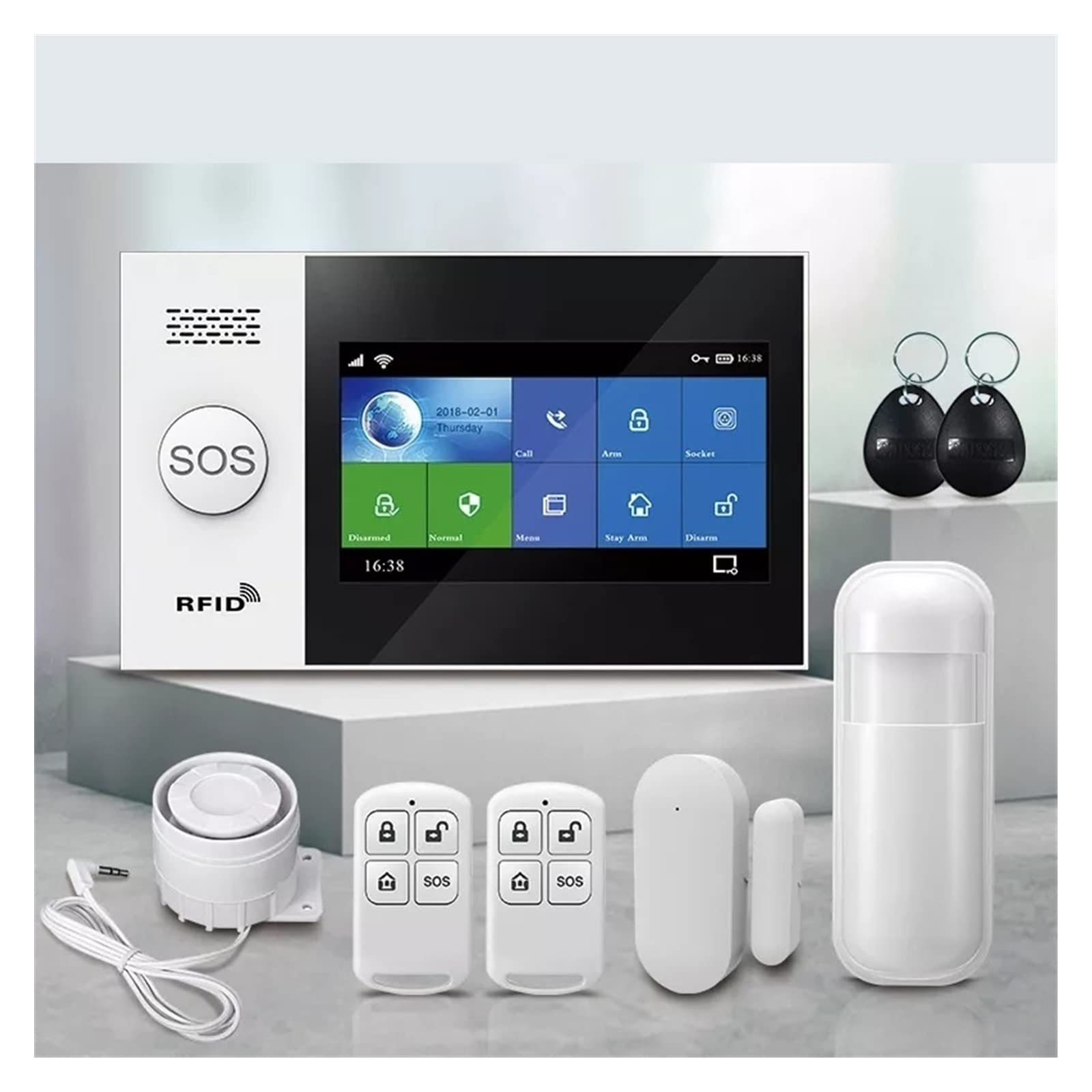 Kit Alarma Casa, PG-107 4G Casa inalámbrica de tuya Wifi gsm Seguridad del hogar con sistema de alarma antirrobo del sensor de detector de movimiento(A1.)