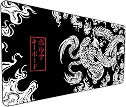 Mouse Pad Gamer Extra Grande Speed Anti Derrapante Profissional Desk Pad Large Wide 90x40 -Dragão Chines Japones