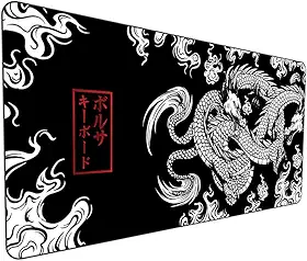 Mouse Pad Gamer Extra Grande Speed Anti Derrapante Profissional Desk Pad Large Wide 90x40 -Dragão Chines Japones