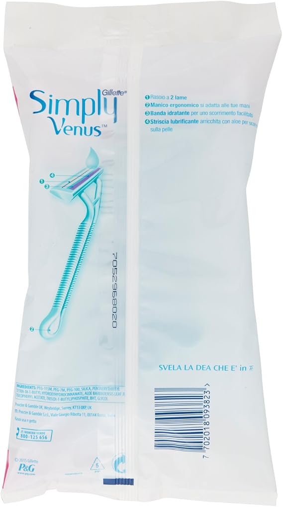 Gillette Venus simply2 4+2 Disposable Razors Pack of 6