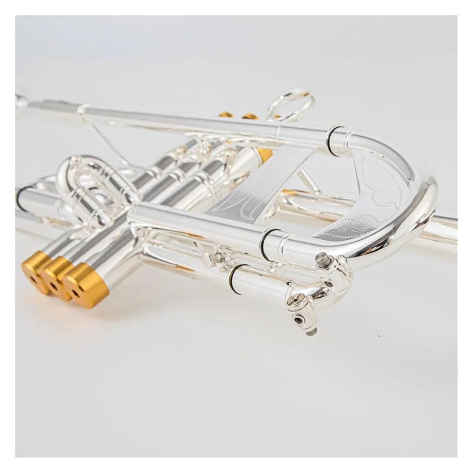 Trompetas para Estudiantes Trompeta Pequeña BB, Instrumentos Musicales Profesionales con Llave Dorada Y Plateada, con Estuche