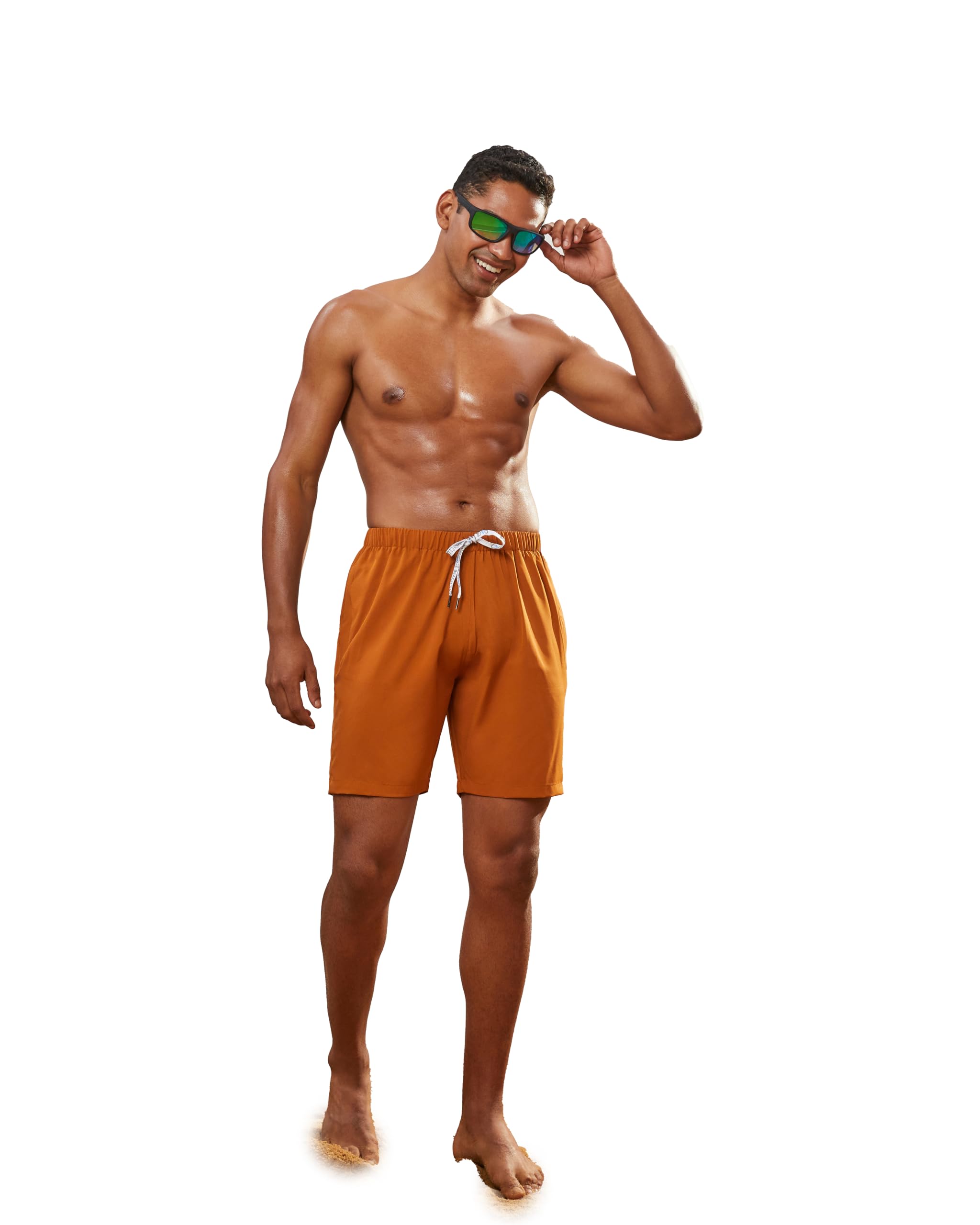 cmge Men's Swim Shorts with Quick-Dry Magic Aqua Print Lightweight Relaxed Fit Featuring Drawstring Waistband and Functional Side Pockets-picture-38