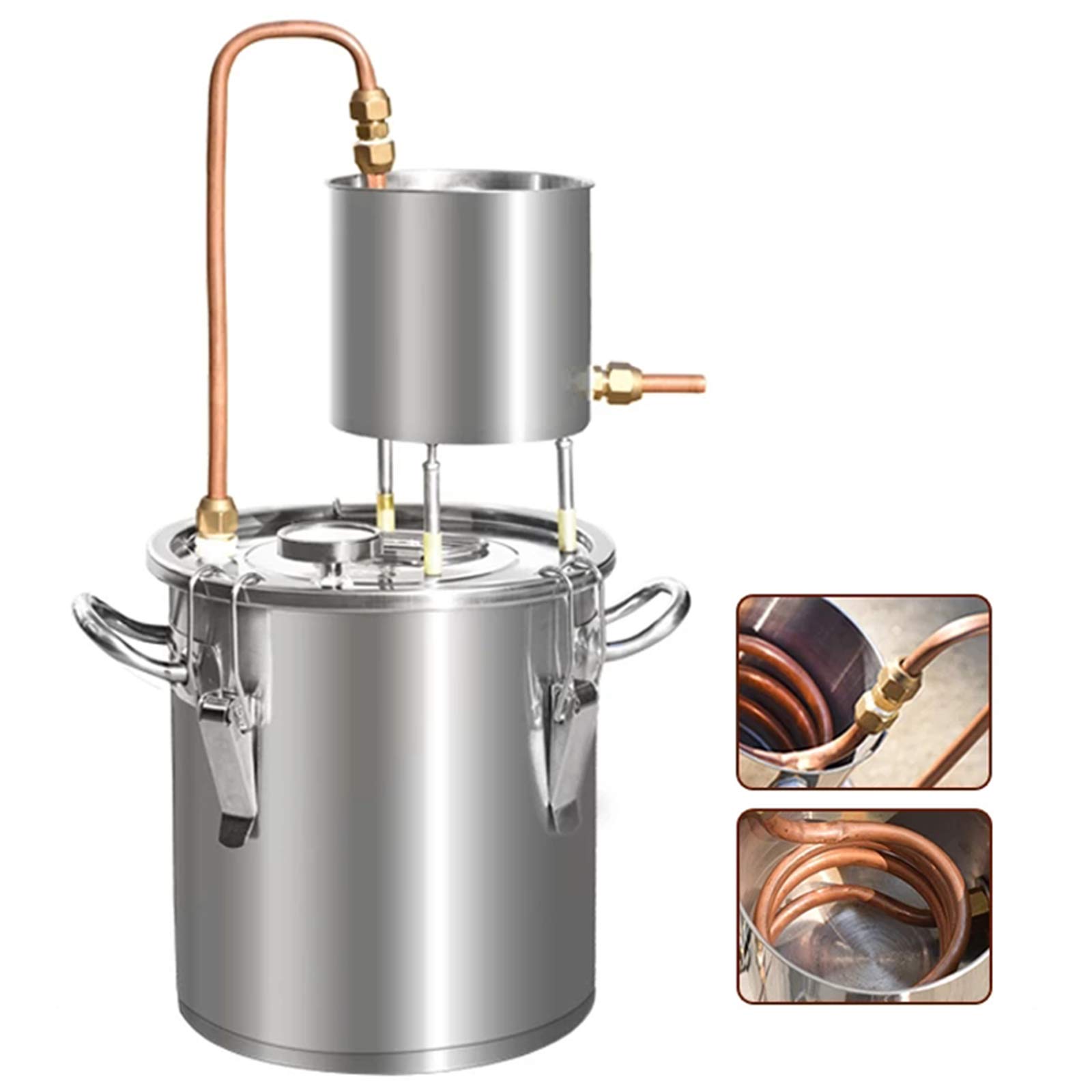 Destilador de Copa de Cobre Rojo de 12L para Alcohol Moonshine Hogar