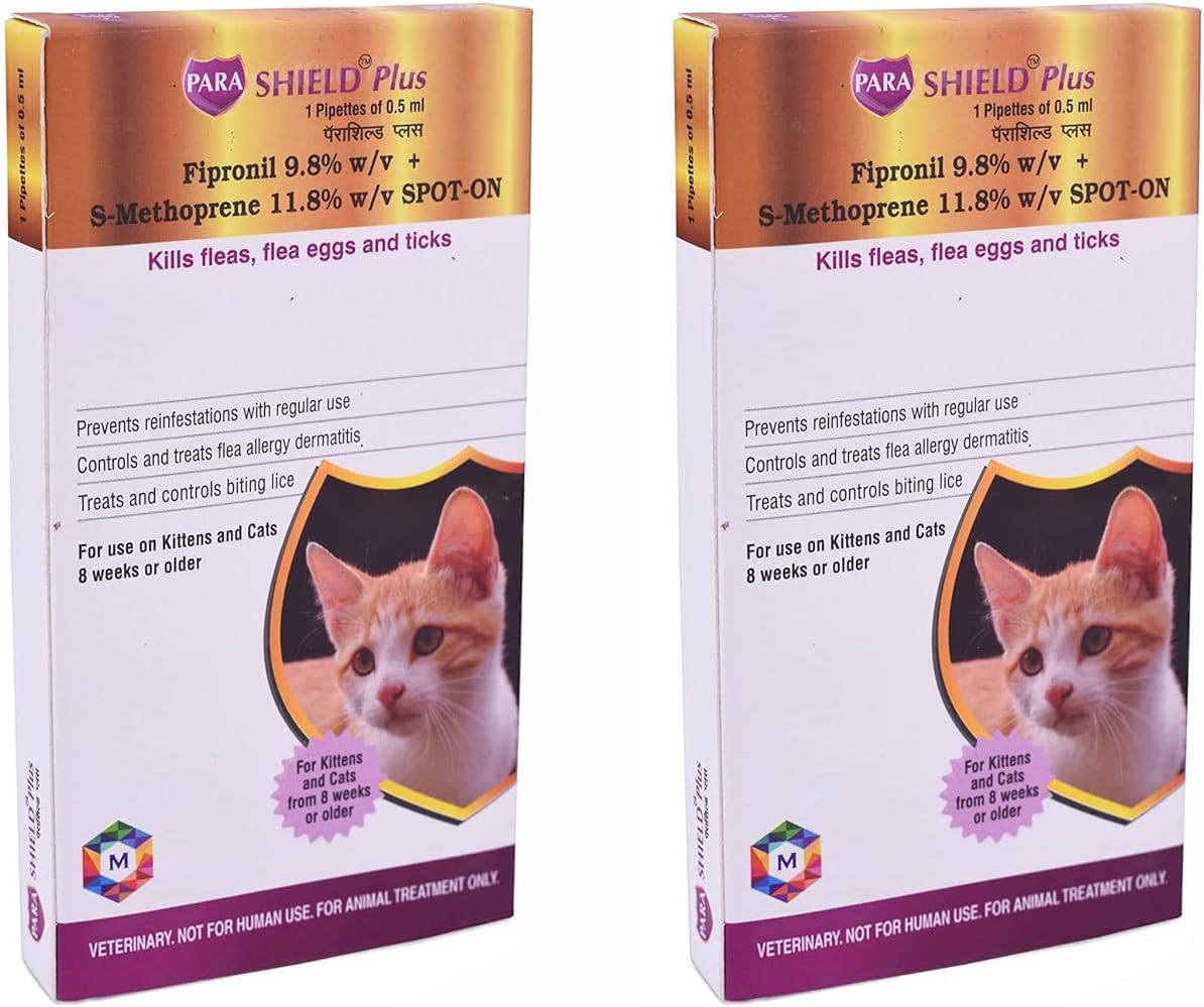 Parashield Plus Spot On Solution for Ticks and Fleas for Cat (Pack of 2)
