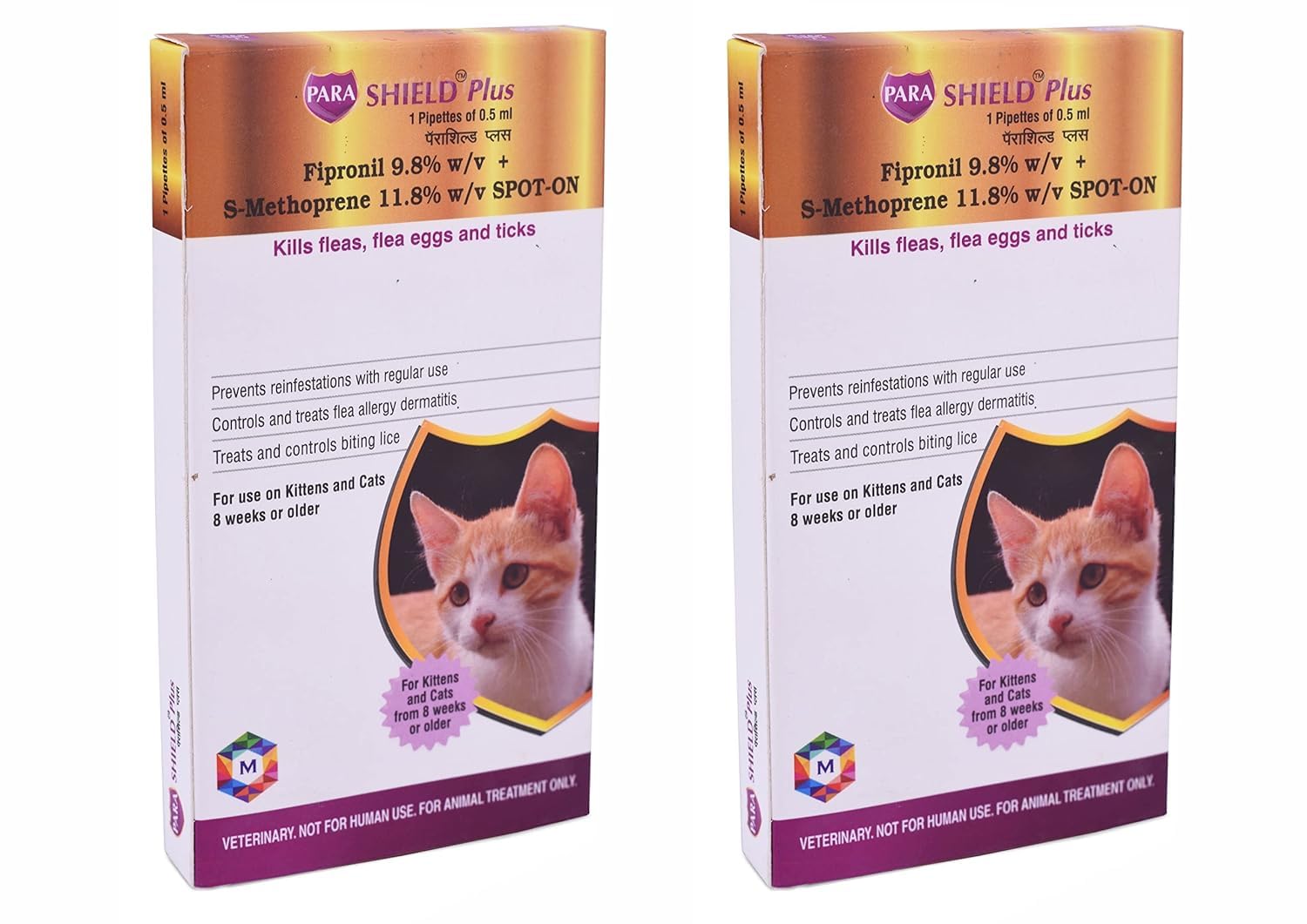 Parashield Plus Spot On Solution for Ticks and Fleas for Cat (Pack of 2)