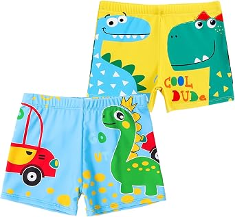 2-Pack Boys Swim Shorts 2-11 Years Big Boys' Swimwear Dinosaurs Kids Swimming Trunks