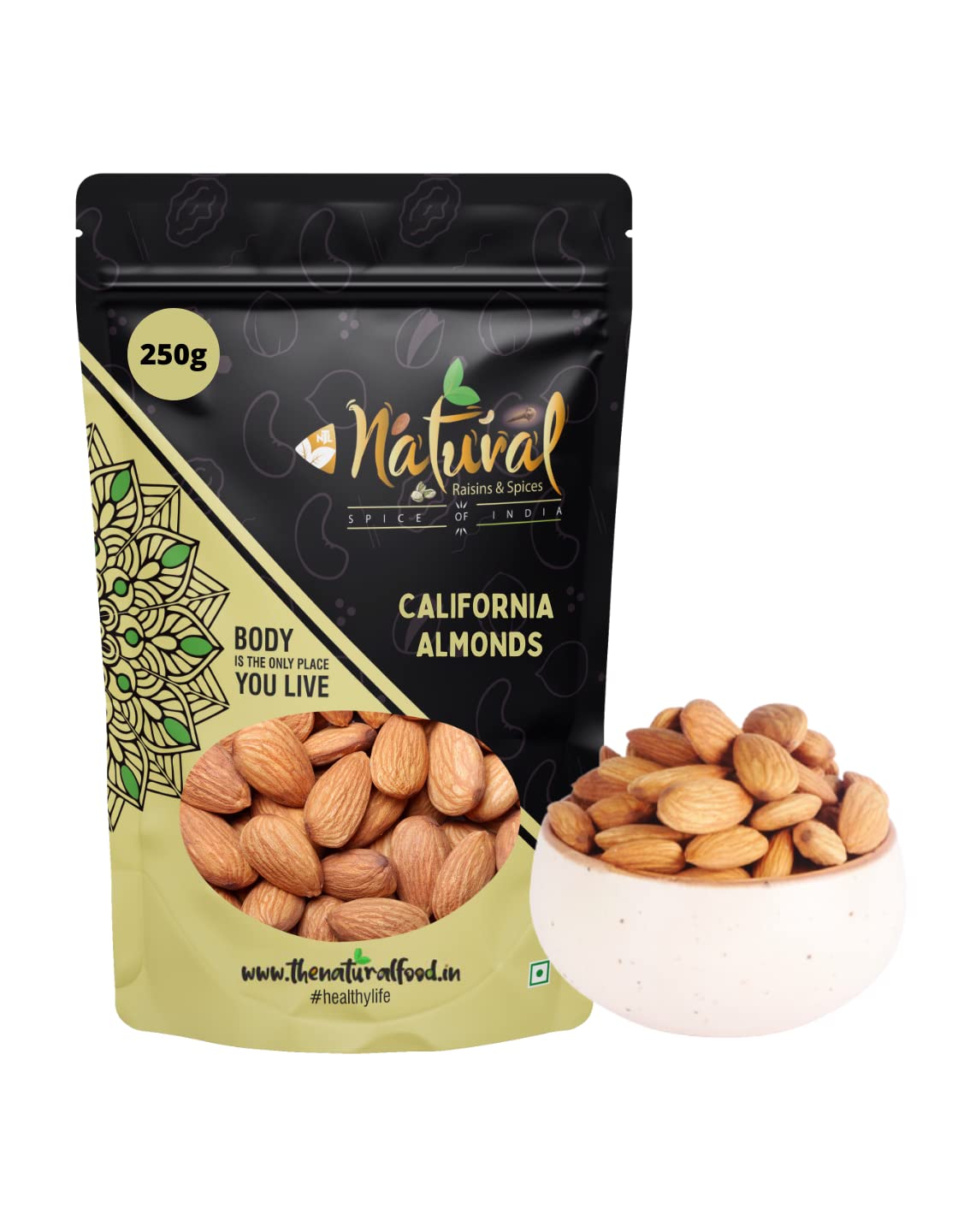 California Almonds (250 gm Premium Almonds by The Natural Food) (B095J2DH8L) Amazon Price History, Amazon Price Tracker