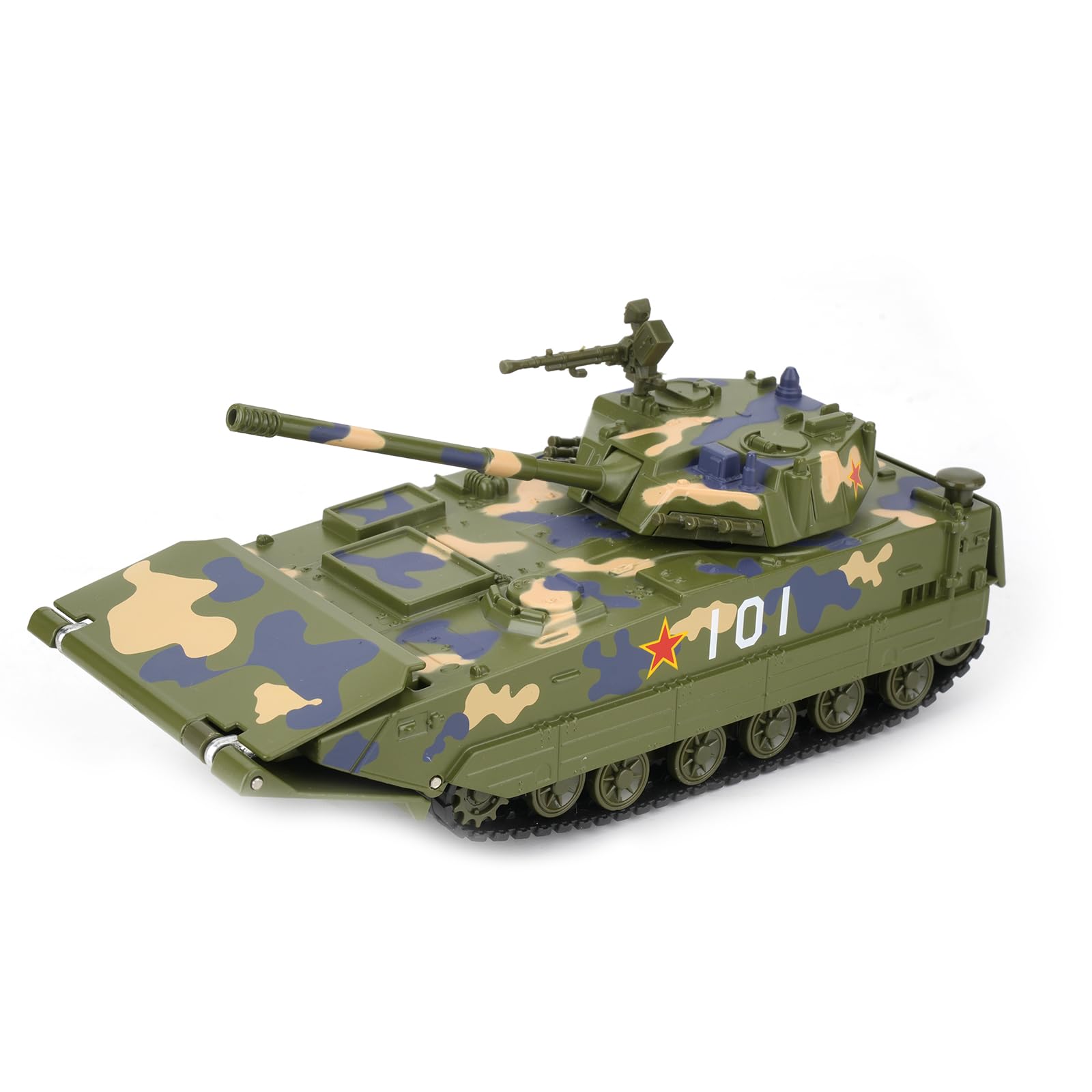 Guarsiliymi Diecast Armored Tank Car Model, Military Vehicle Toy Car, Collectible Amphibious Alloy Military Tank, Pull Back Car with Sound and Light
