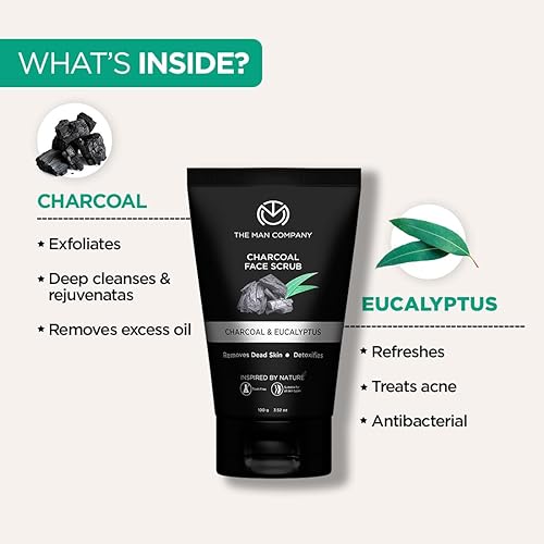 Miniatura 6 de The Man Company Detan Kit facial  Lavado facial de carbón, exfoliante de carbón, crema facial hidratante diaria  El mejor cuidado  Paquete de 3