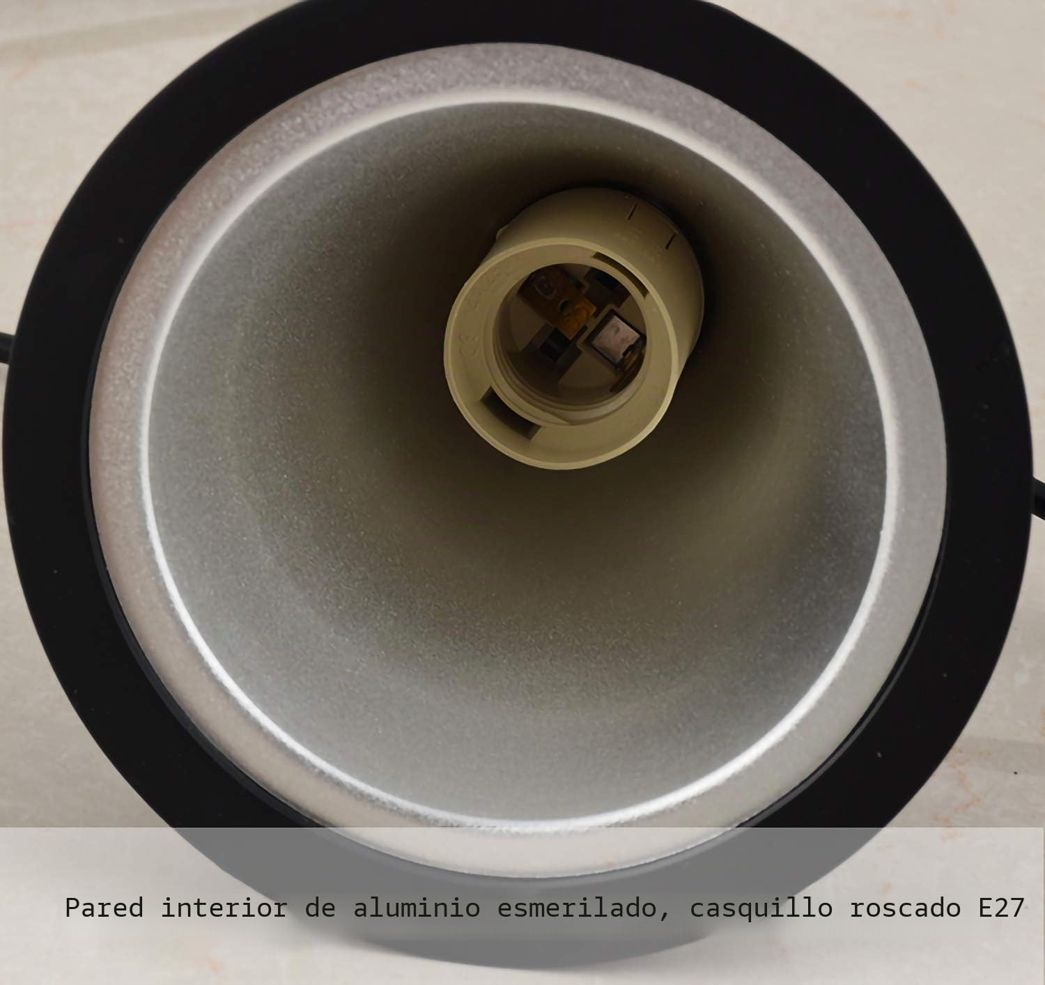 Vecys Lámpara Colgante E27 Lámpara Araña Embudo Resina Imitación Cemento, Lamparas de Techo Colgantes Modernas para Oficina, Restaurante, Cafetería, Bar, hotel, Restaurante Ligero(Negro)