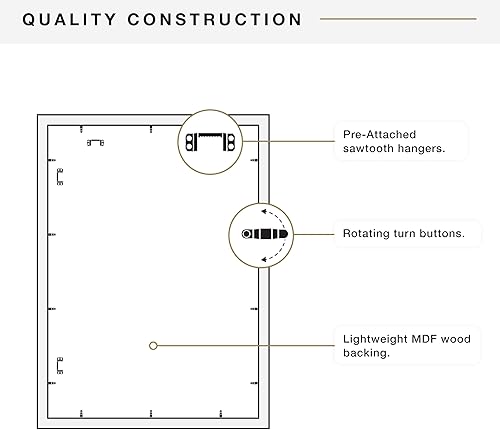 Vista 466 de MCS Studio Gallery Marco para póster de 16 x 24 pulgadas, imitación de veta de madera de color negro, colgar en horizontal o vertical, grande