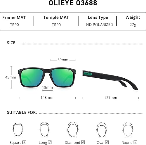 Miniatura 2 de Gafas de sol polarizadas deportivas para hombre, gafas de sol de marco flexible para pesca deportiva masculina