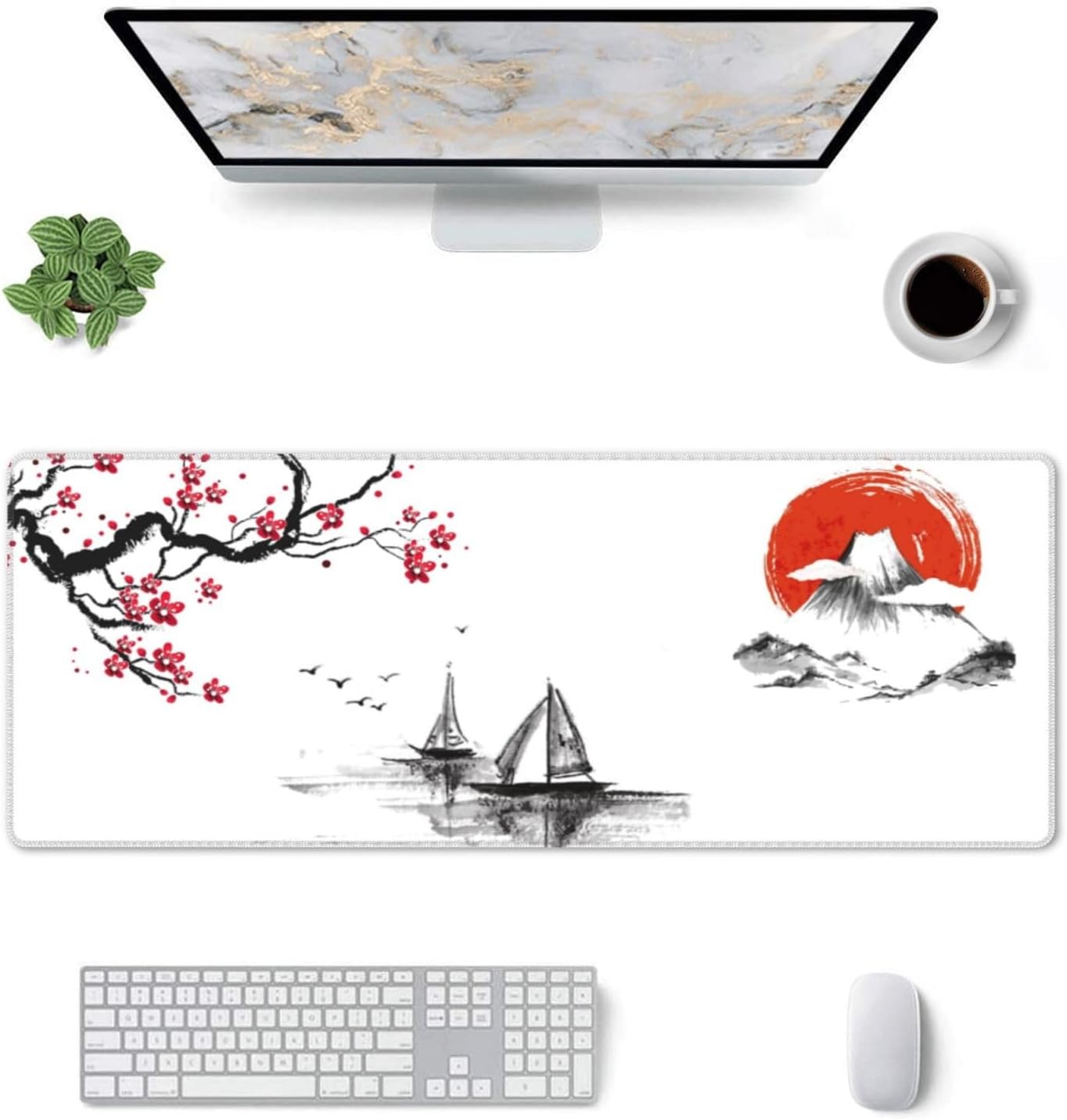 XXL Gaming Mouse Pad, XXL Mouse Pad with Stitched Edges, Waterproof, Non-Slip Office Gaming Mouse Mat for Office, Home, Desk, Home, 800 x 300 mm