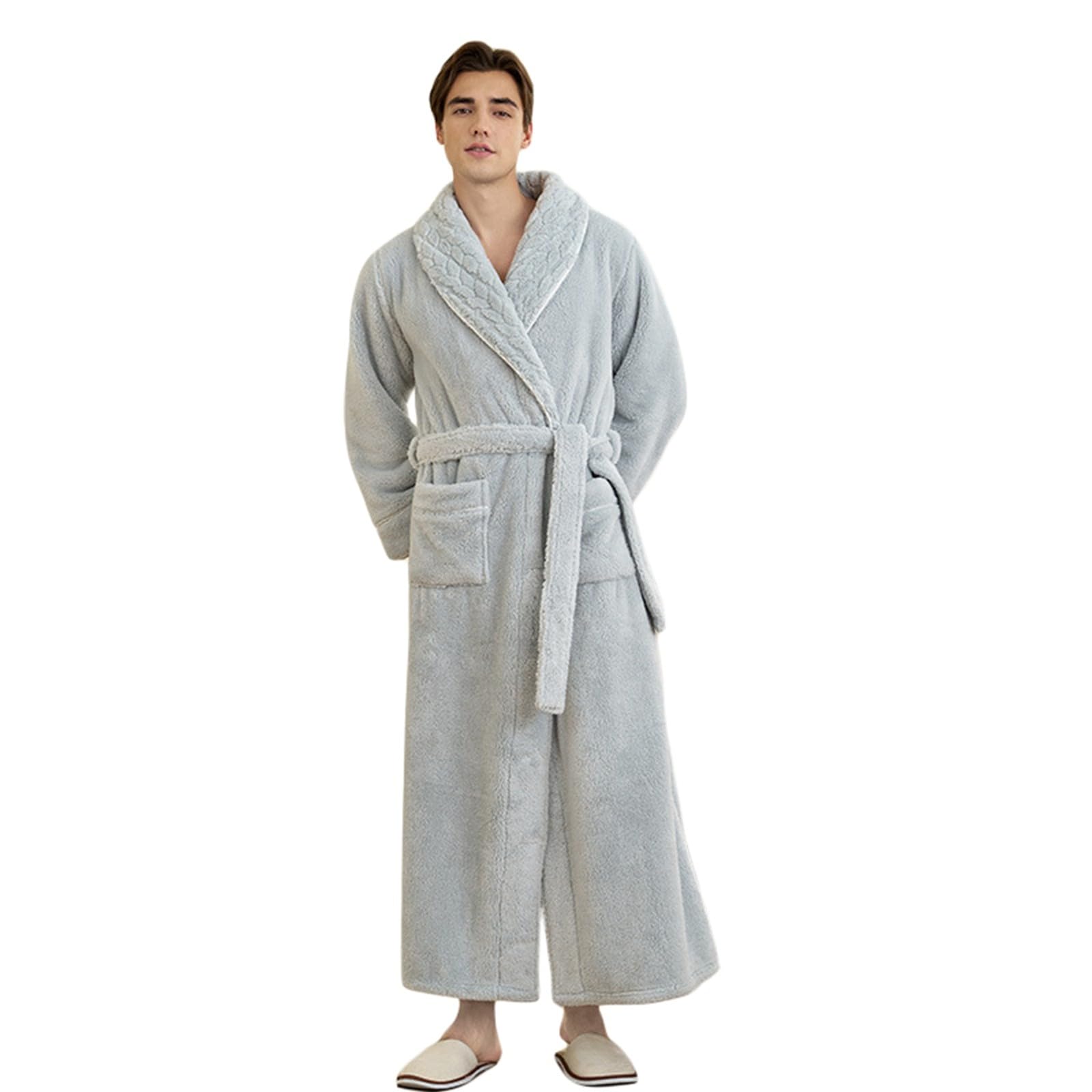 Accappatoio da viaggio leggero con cappuccio, pratiche tasche frontali, leggero, unisex, accappatoio da sauna in spugna