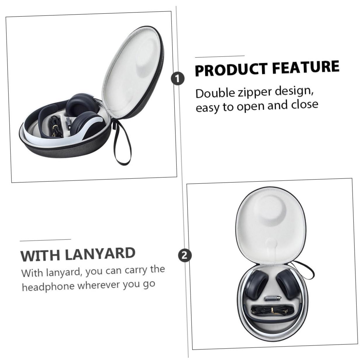 KOMBIUDA Estuche para Auriculares Inalámbricos Bolsa de Transporte con Doble Cierre Compatible con Pulse