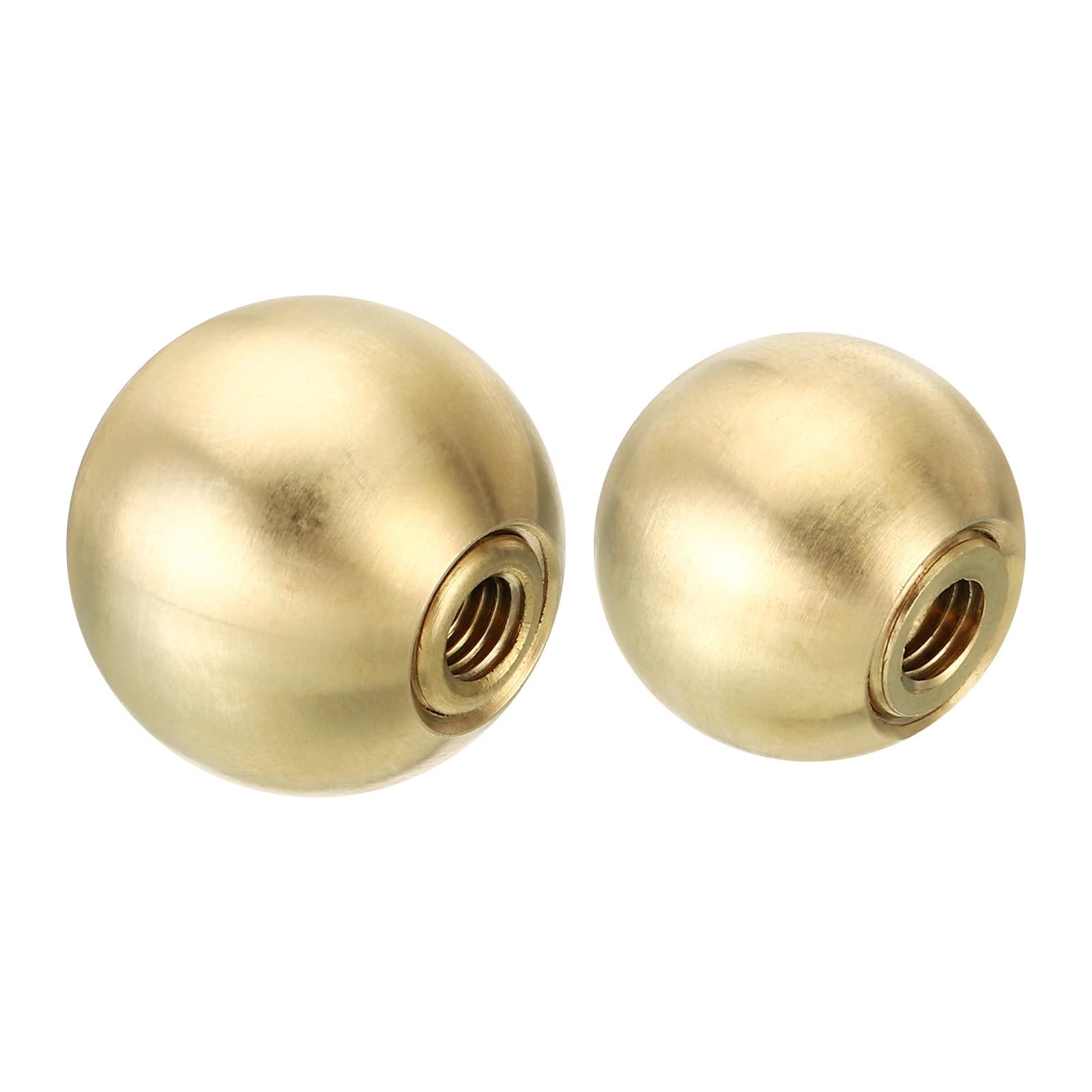 PATIKIL 17.5mm 25mm Ball Lamp Finials Caps Knob, 2pcs Solid Brass Lamp Shade Top Decoration Screw Cap Nuts with Brass Reducing Adapter for Table Floor Lamps