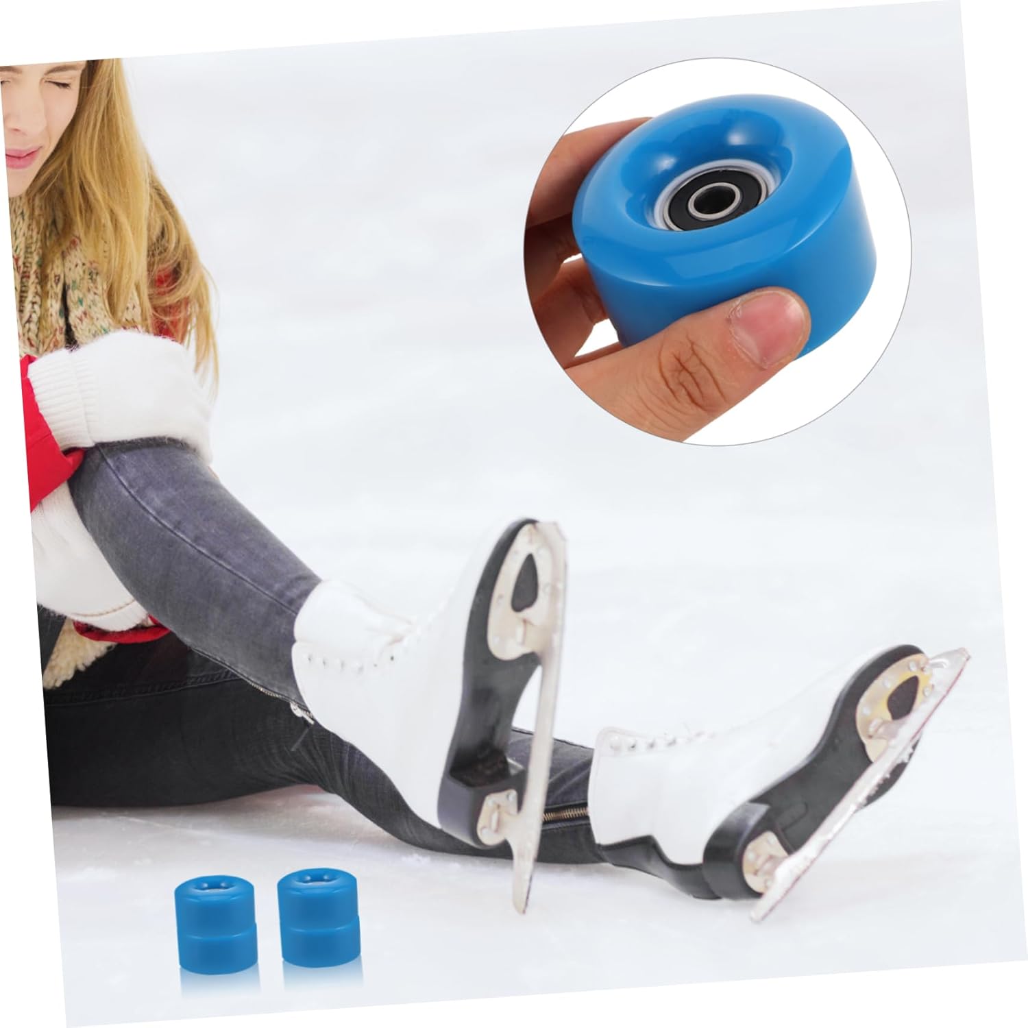 SUPVOX Replacement Wheels for Quad Skates Pu Double Row Skating Wheels Fit Ice Skates Outdoor Easy Installation