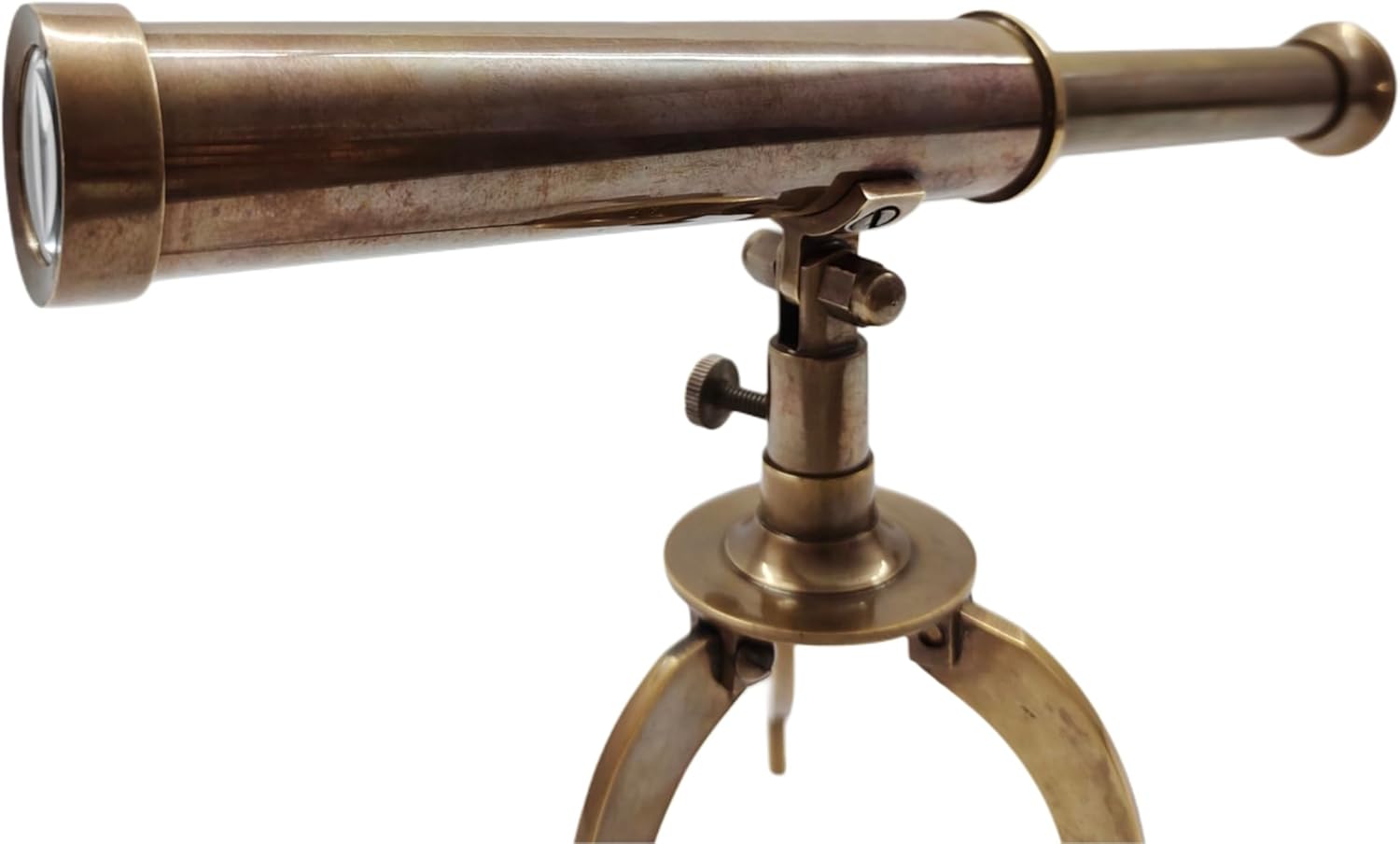 Vintage Brass Telescope Decor & Functional On Tripod Nautical Desktop Pirate Spyglass Royal Collectible Idea for Home Decor, Gifting, Kids & Office Desk