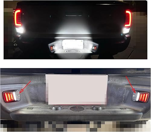 Miniatura 3 de 2 luces LED para matrícula Toyota Tacoma 2005-2015 y camioneta Tundra 2000-2013, lámpara trasera de 6000 K, 3 tubos de neón rojos (36 LED en total,