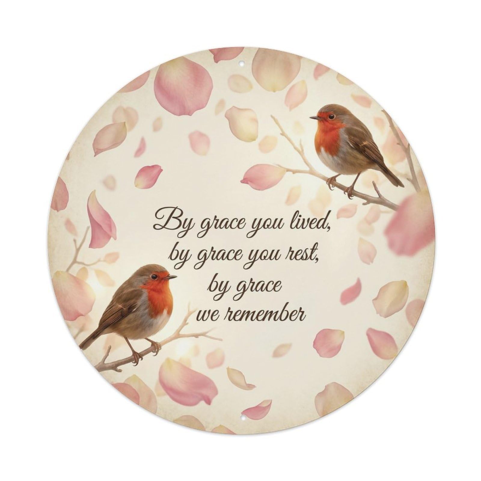 Metal Tin Sign European Robin Garden Sign Heaven Love Grace