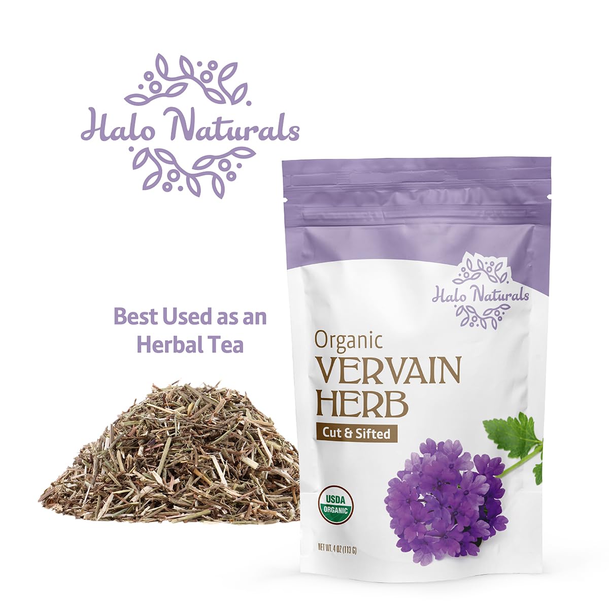 Amazon.com: Halo Naturals Organic Vervain Herb Cut & Sifted, 4