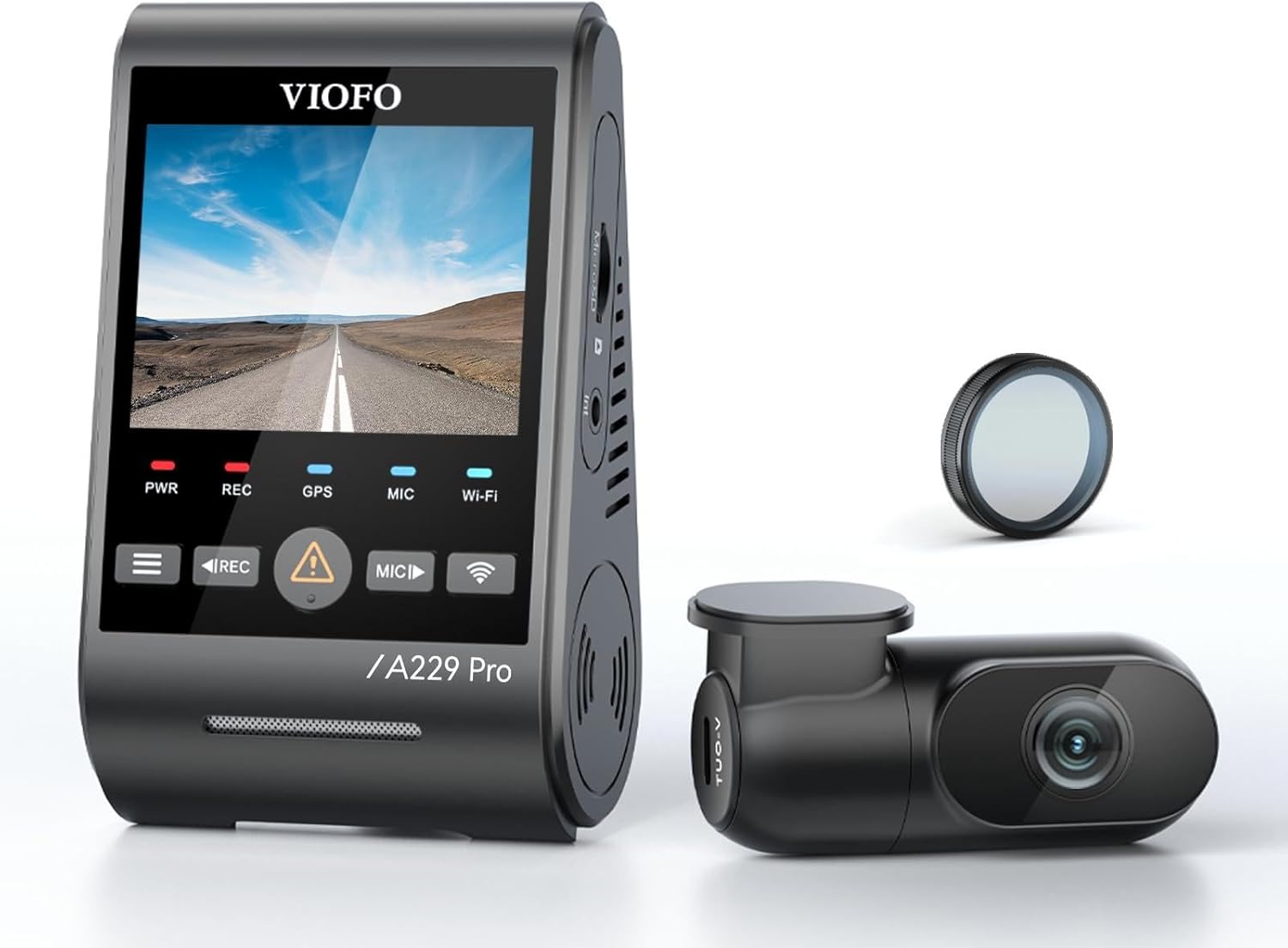 【Bundle: VIOFO A229 Pro 2CH + 256GB Card】 VIOFO A229 Pro 4K HDR Dash Cam, Dual STARVIS 2 IMX678 IMX675, 4K+2K Front and Rear Car Camera, 2 Channel with HDR, Voice Control, 5GHz WiFi GPS