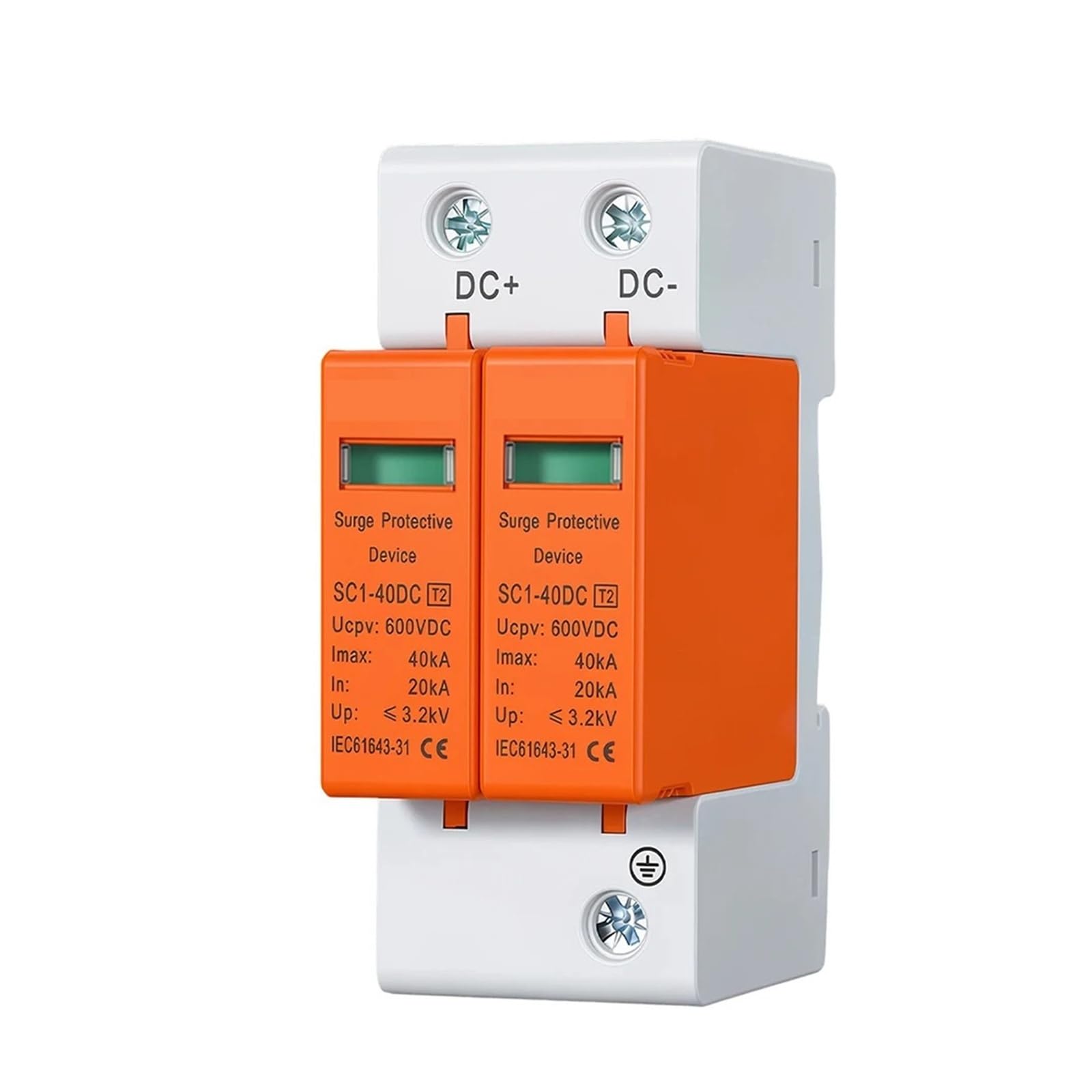 Protector contra sobretensiones fotovoltaico 500V DC pararrayos doméstico 2P 7
