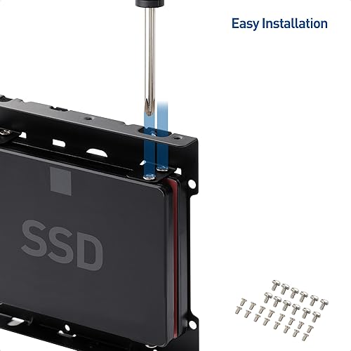 Miniatura 3 de Cable Matters Paquete de 2 adaptadores de disco duro de 2.5 a 3.5 para SSD, kit de soporte de montaje de SSD dual (adaptador SSD, adaptador de 2.5 a