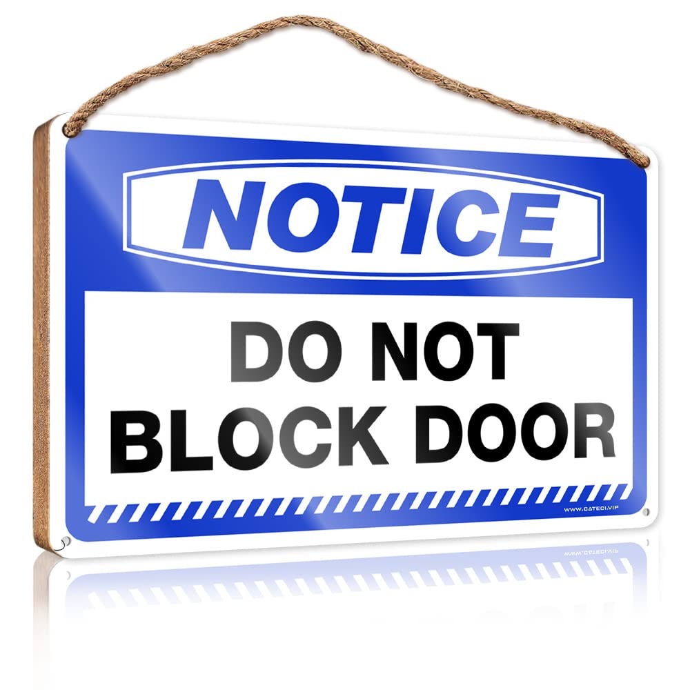 HELIOFORGE Signs For Kitchen Notice Do Not Block Door Wooden Sign(23X35CM)