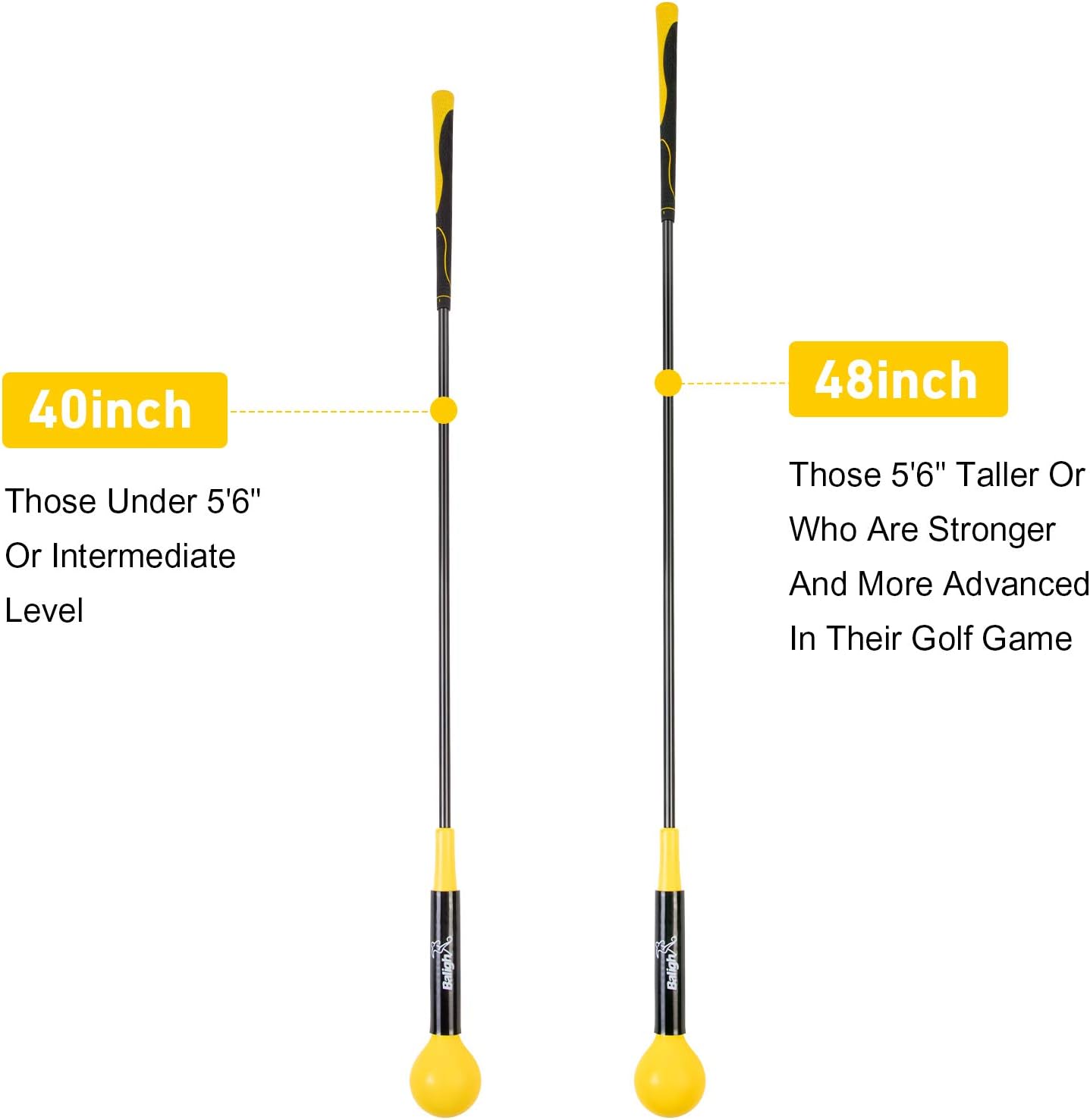 Balight Golf Swing Trainer Aid and Correction for Strength Grip Tempo & Flexibility Training Suit for Indoor Practice Chipping Hitting Golf Accessories (Yellow, 48) : Sports & Outdoors