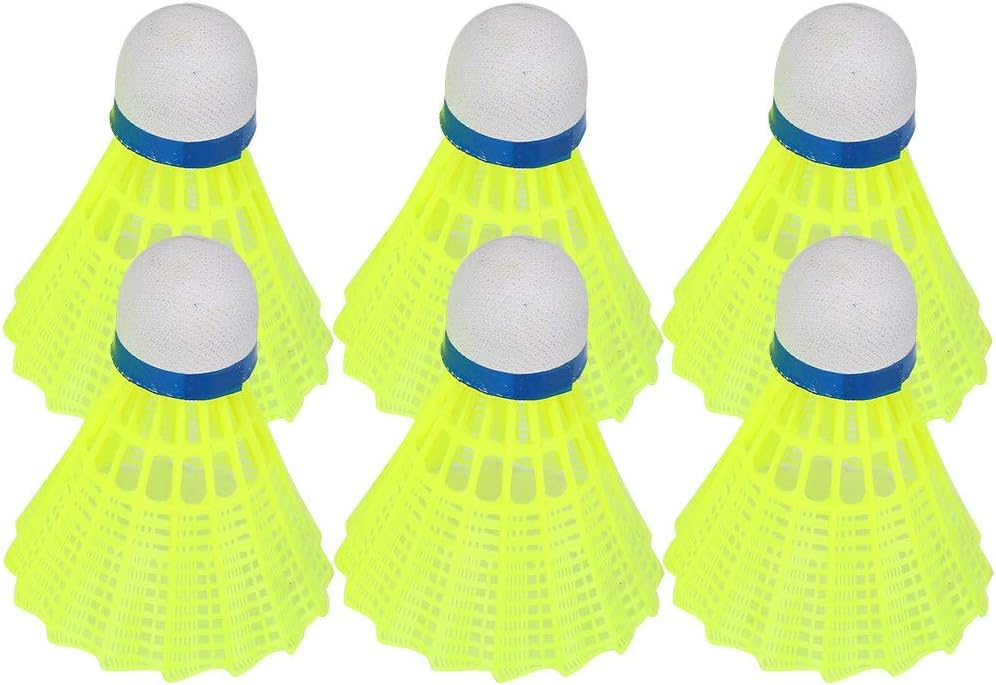 Shuttlecocks 6pcs Professional Badminton Ball Yellow Nylon Shuttlecocks Indoor Outdoor Sports Practice Training Badminton