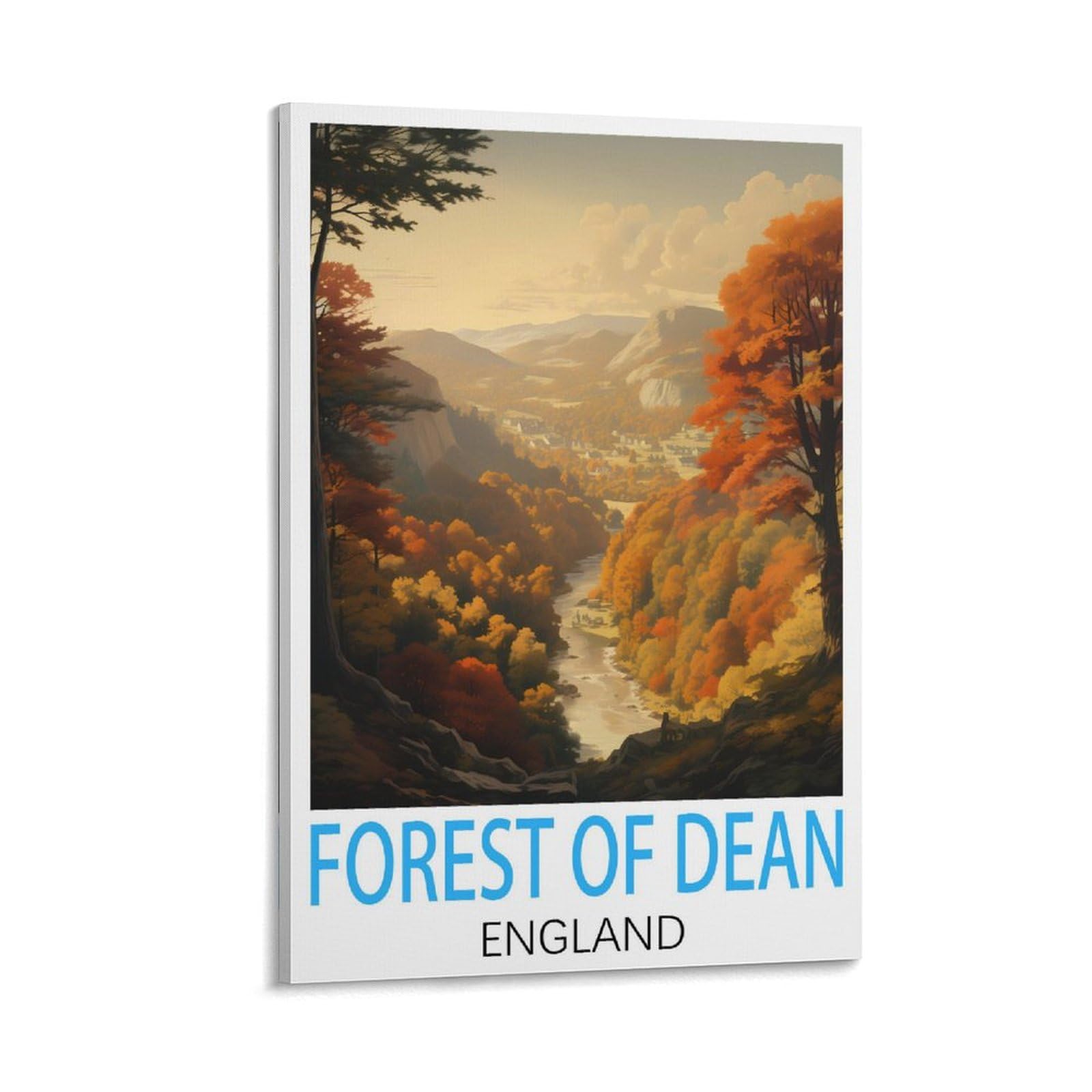 Hsayyiii Frame-Style Forest Of Dean England Vintage Travel Poster 12X18inch(30X45cm) Canvas Art Poster And Wall Art Picture Print Bedroom Decor