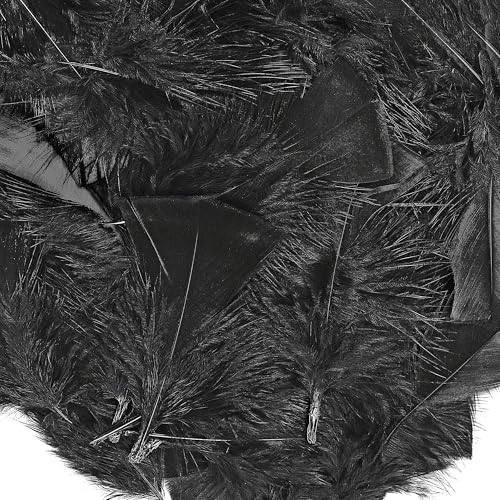 Soarer Black Turkey Feathers - 300pcs 3-5inch Feathers for DIY Crafts,Wedding Home Party Decorations,Dream Catcher Supplies(Black)