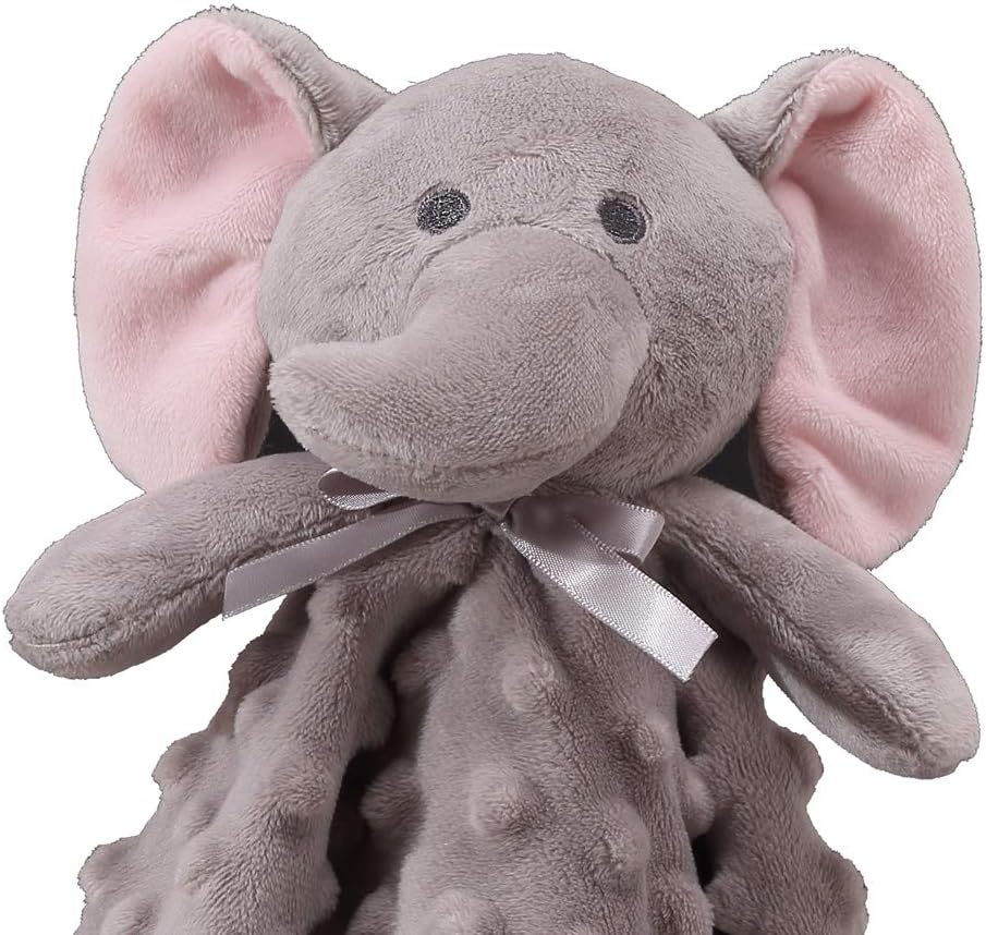 CREVENT Cozy Plush Baby Loveys for Baby Boys and girls Mink Dot Front + Fleece Backing with Animal Face - Image 3
