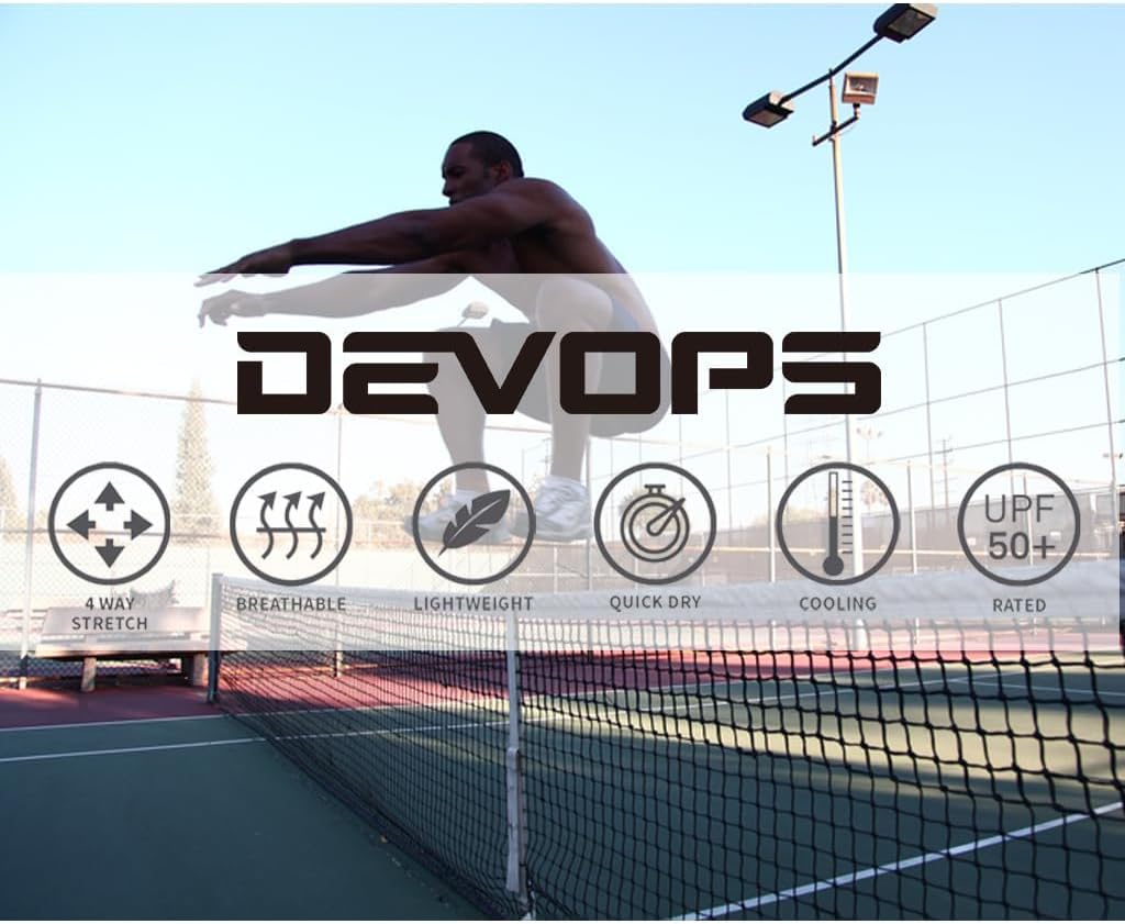 DEVOPS 3 Pack Men's Compression Shirts Sleeveless Workout Tank Top Baselayer for Gym Training, Running, Moisture Wicking