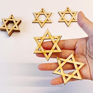 30pcs of Stars Wood Earrings Blanks,Star of David DIY Unfinished Wood Jewelry Accessories,Wood Shapes Blank for Craft Jewelry (2'') - Buy now