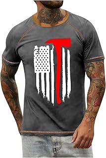 KONG JIMFAN Herren-Blusen,Gedruckt Mit Rundhalsausschnitt Herren Hemden Short Sleeve Kurzärmeliges Herren Kurzarm Freizeit...