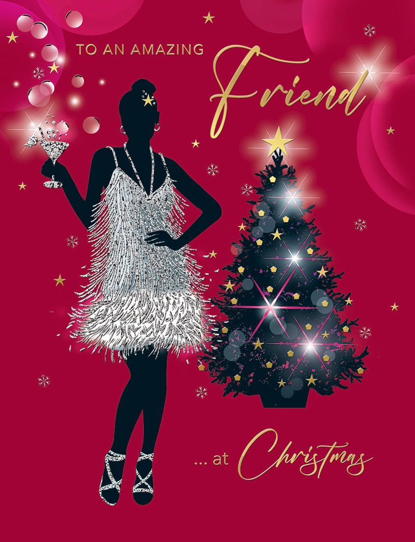 Piccadilly Greetings Photo Christmas Card Friend - 8 X 6 Inches