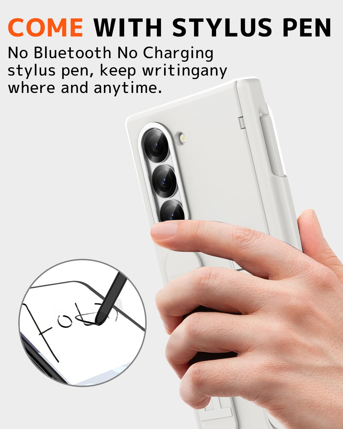 NINKI Do Samsung Galaxy Z Fold 7 Smukłe Etui z Ochroną Prywatności Ekranu i Podstawką, Etui na Telefon, Ochrona Zawiasów, Wbudowany Rysik i Uchwyt na S Pen, Ultracienkie, Odporne na Wstrząsy Etui