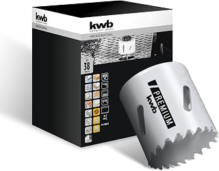kwb HSS Bi-Metall-Lochsäge Ø 38 mm, 8% kobaltlegiert mit progressiver Vario-Zahnung und hoher Präzision für den vielseitigen Einsatz