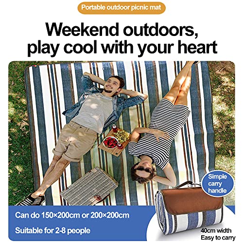 Manta impermeável para piquenique, manta portátil para piquenique e ao ar livre, fácil de transporta