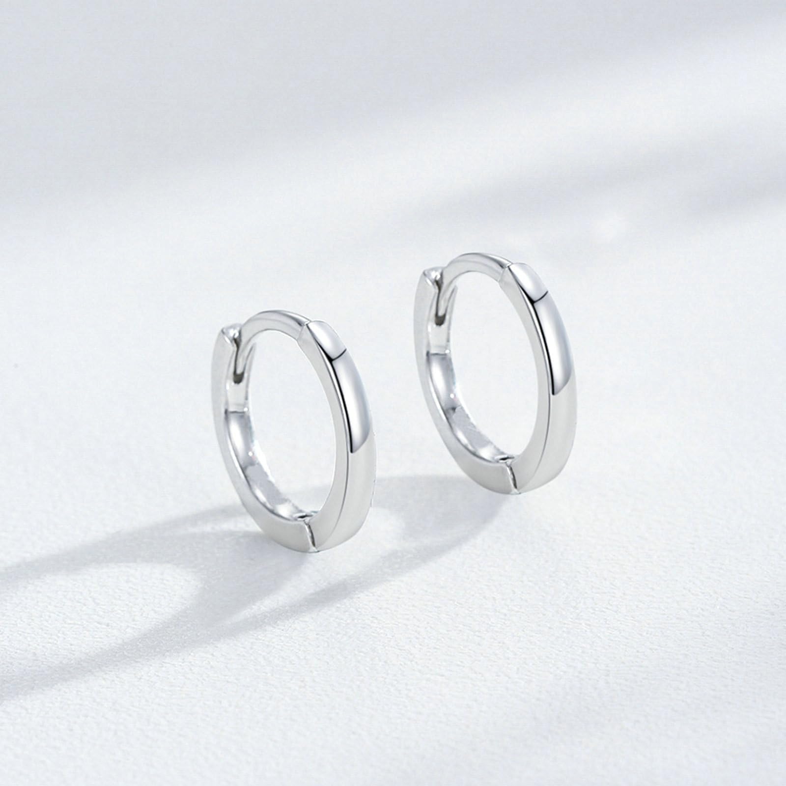 Pendientes de platino para mujer 950, pendientes de aro de 11,2 mm, 13,5 mm, 15,6 mm, pendientes de boda, pendientes de aro sin alergias para mujeres