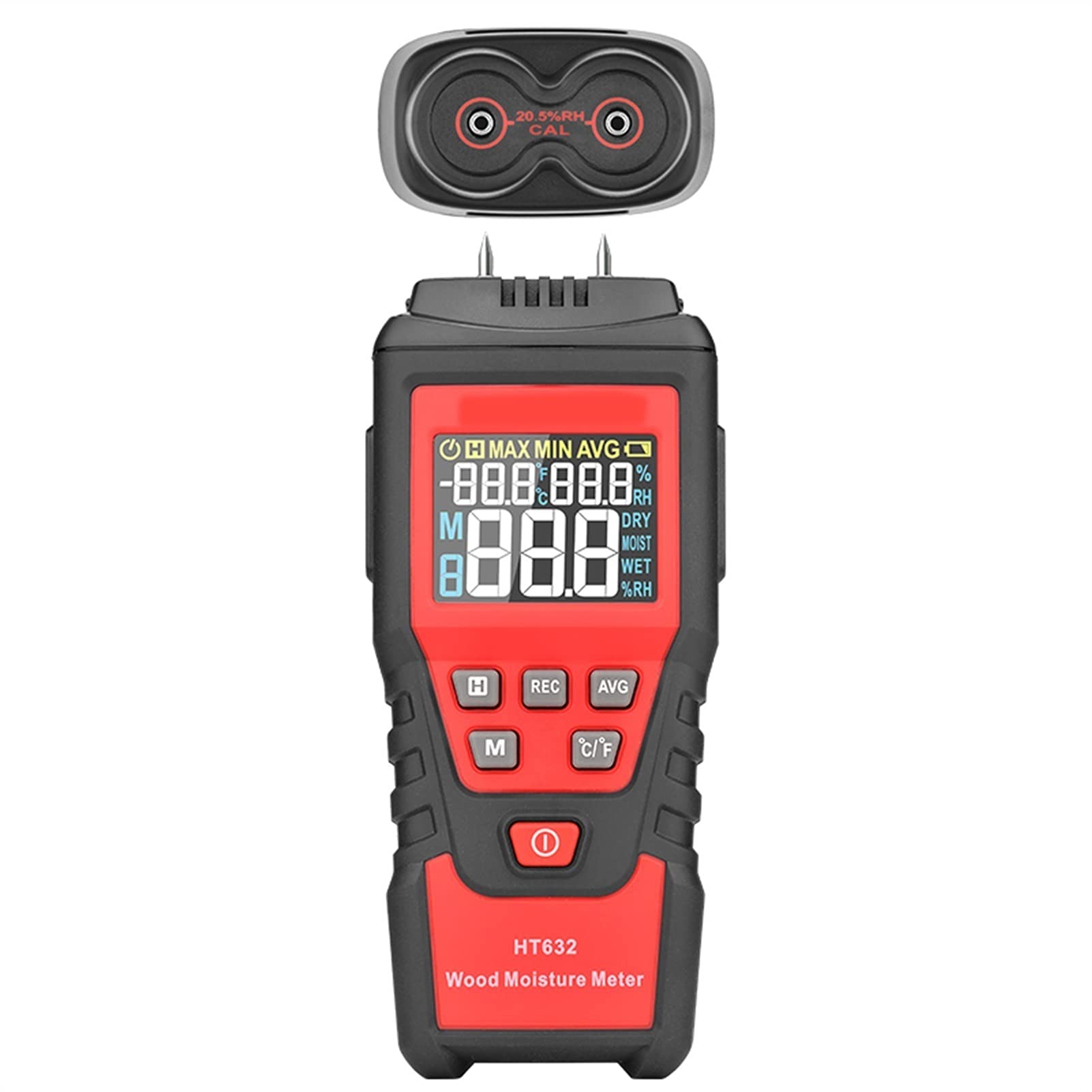 Mmhhhg One Color Moisture Meter, Wood Moisture Meter Paper 0-99.9% Wood Humidity Tester Wall Hygrometer Timber Damp Detector Large Lcd Display