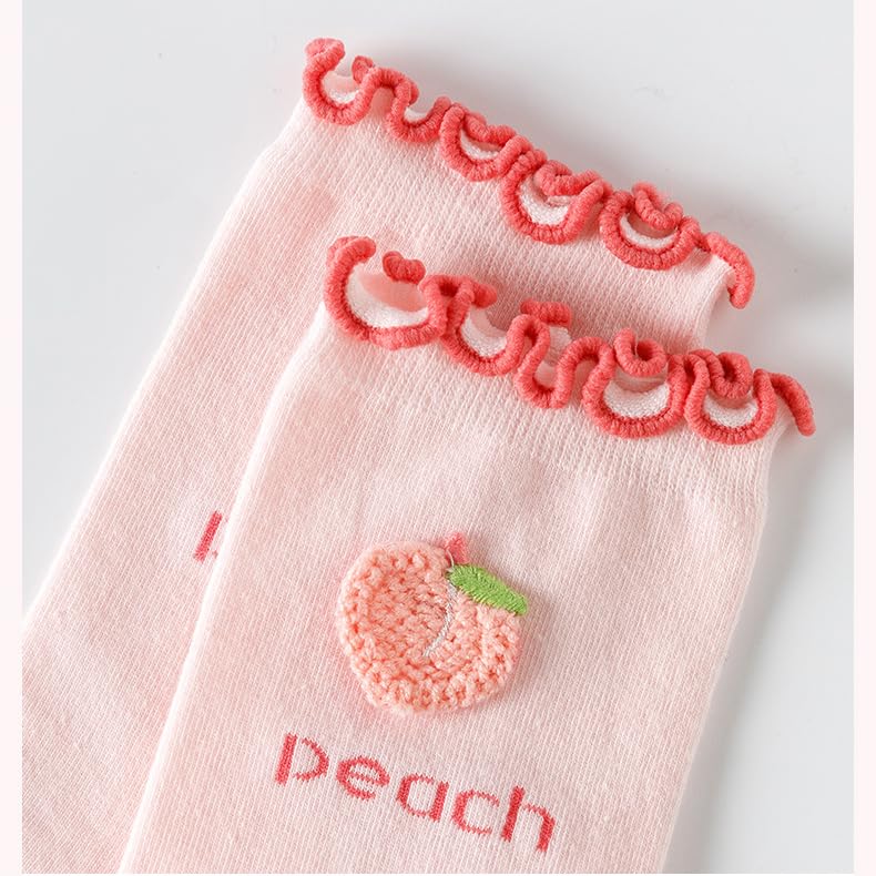 Girls Socks Cute Fashion Funny Fruit Ruffle Women Crew Ankle Socks3