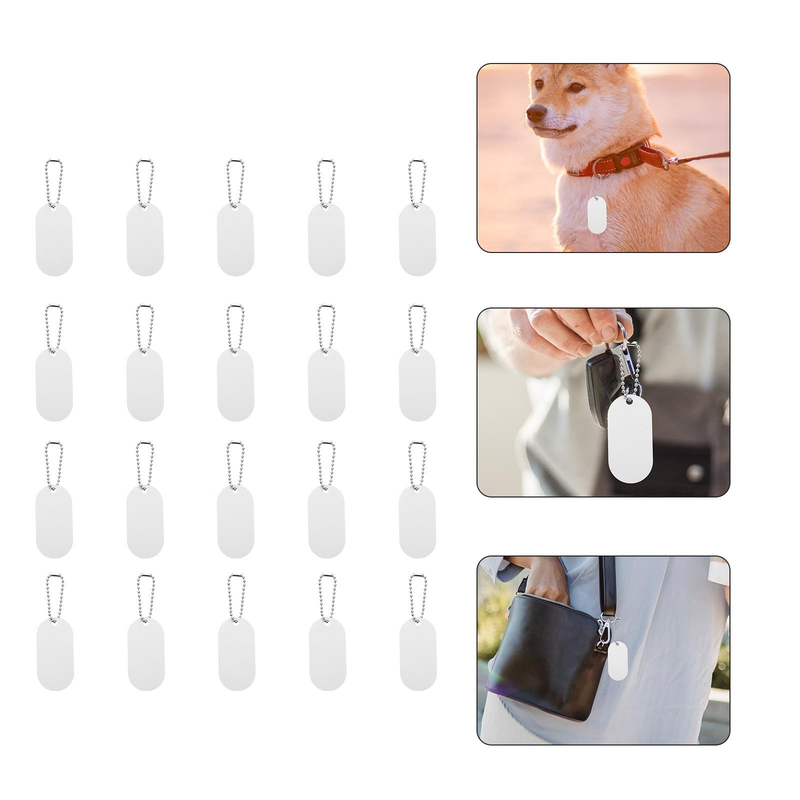 INOOMP 60piezas Etiquetas De Identificación Para Mascotas De Aluminio Colgantes Resistentes Para Perros y Gatos Etiquetas De Transferencia Térmica Diseño Práctico y Sencillo Para