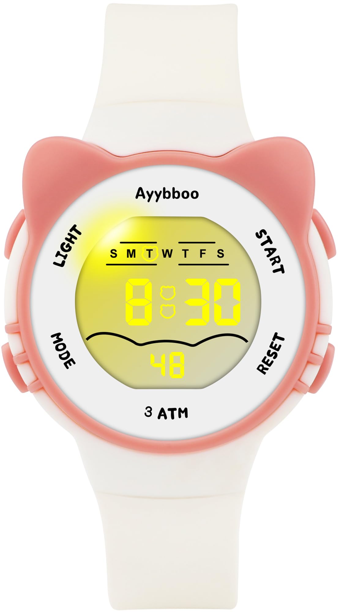 Kids Waterproof Watch 7 Color Light Alarm