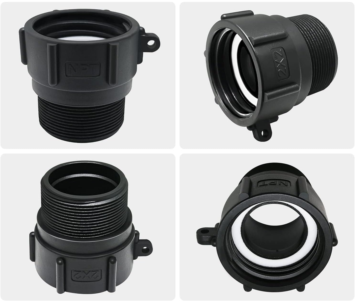 275 330 Gallon IBC Tote Tank Valve Adapter. 2" Coarse Thread x 2" NPT Male 1ea