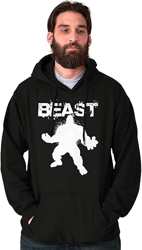 Miniatura 4 de Sudadera con capucha para acondicionamiento físico, de entrenamiento en gimnasio, con dibujo de una bestia gigante